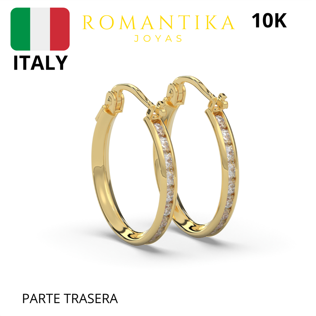 Arracada Con Zirconia 1.5mm x 2.5mm 10k
