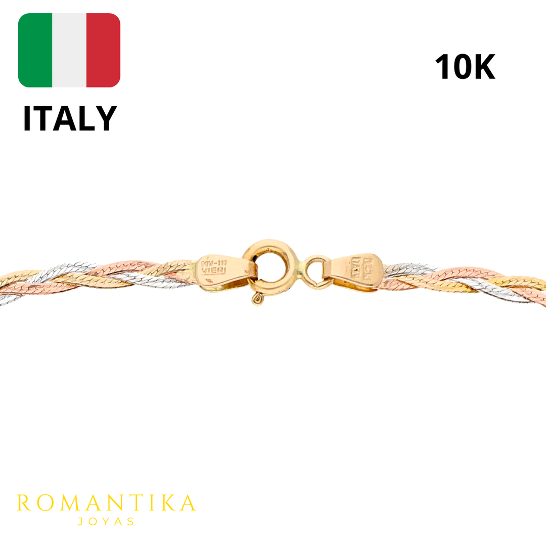 Gargantilla Trenzada De Oro 10k