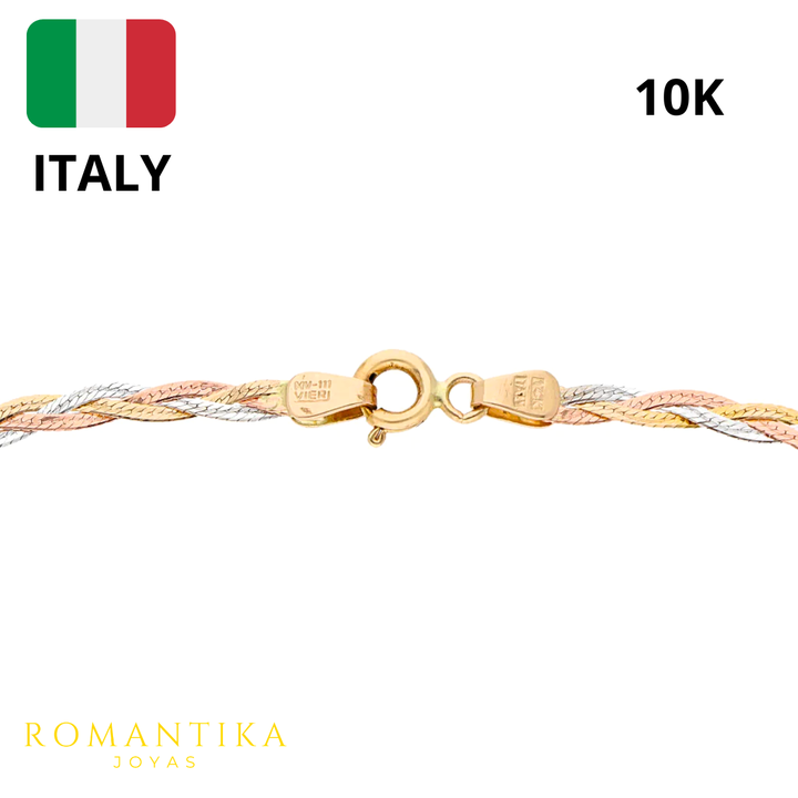 Gargantilla Trenzada De Oro 10k
