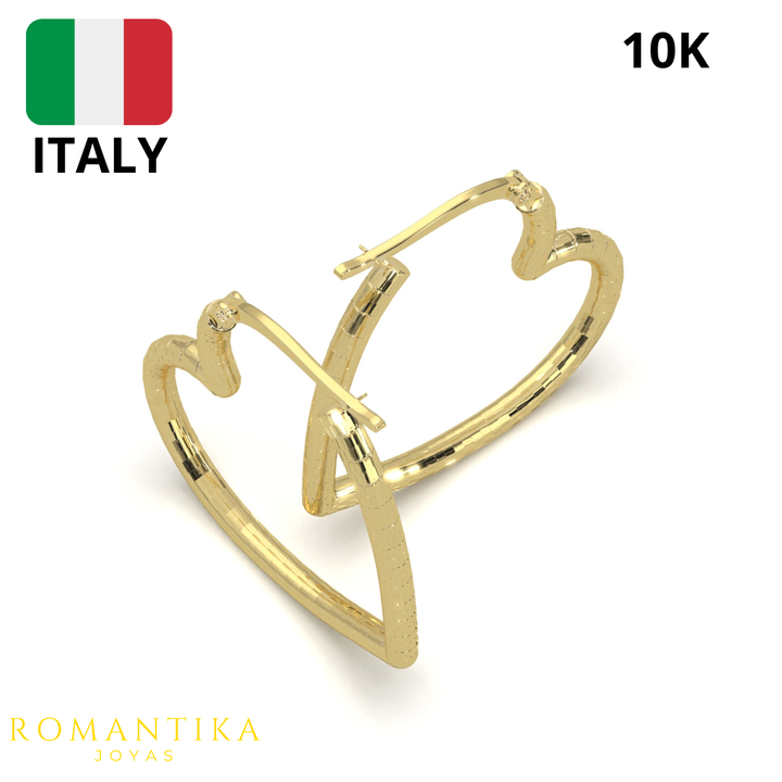Arracada Corazón Facetado 10k