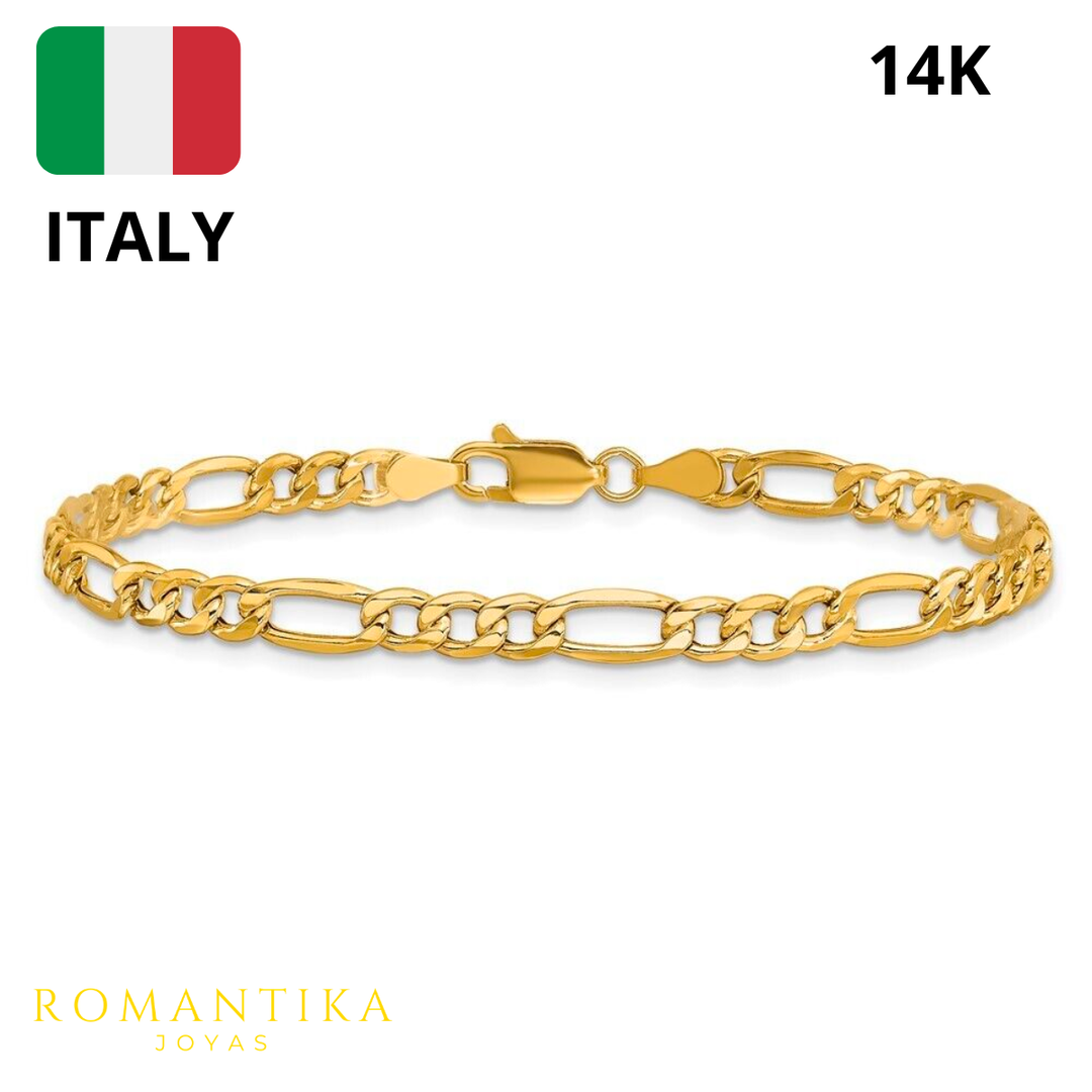 Pulsera Esclava Figaro 4.4mm 14k