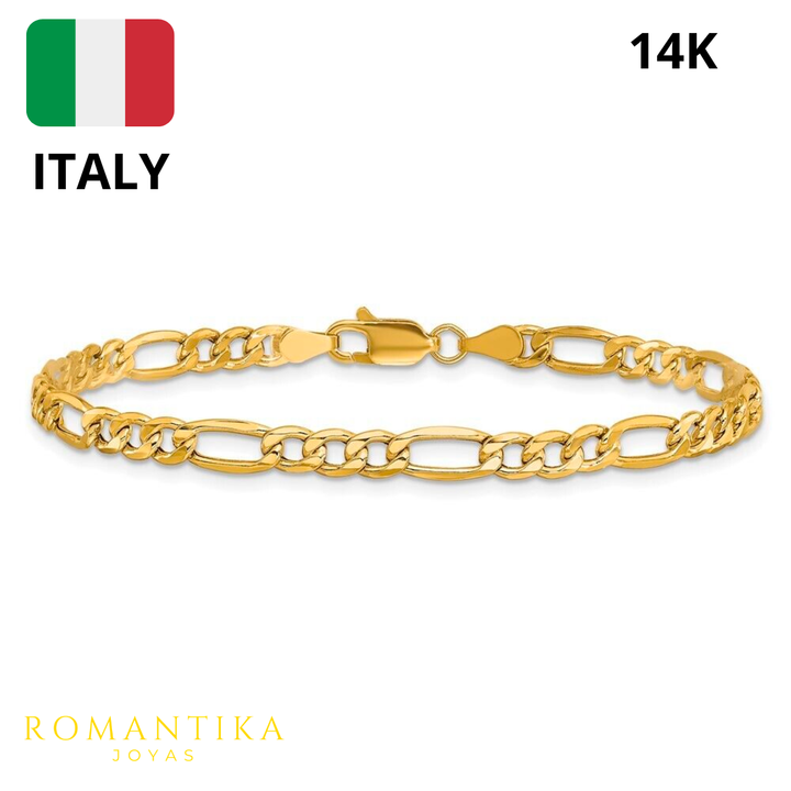 Pulsera Esclava Figaro 4.4mm 14k