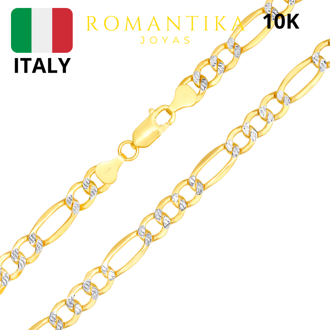 Cadena Figaro Diamantada Oro 10k