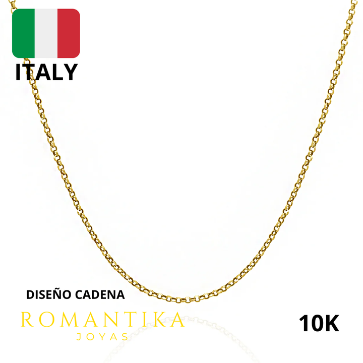 Collar Clip Brilloso Con Cadena 45cm 10k