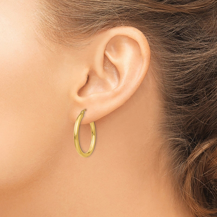 Argollas Tubular 25mm x 3mm 10k