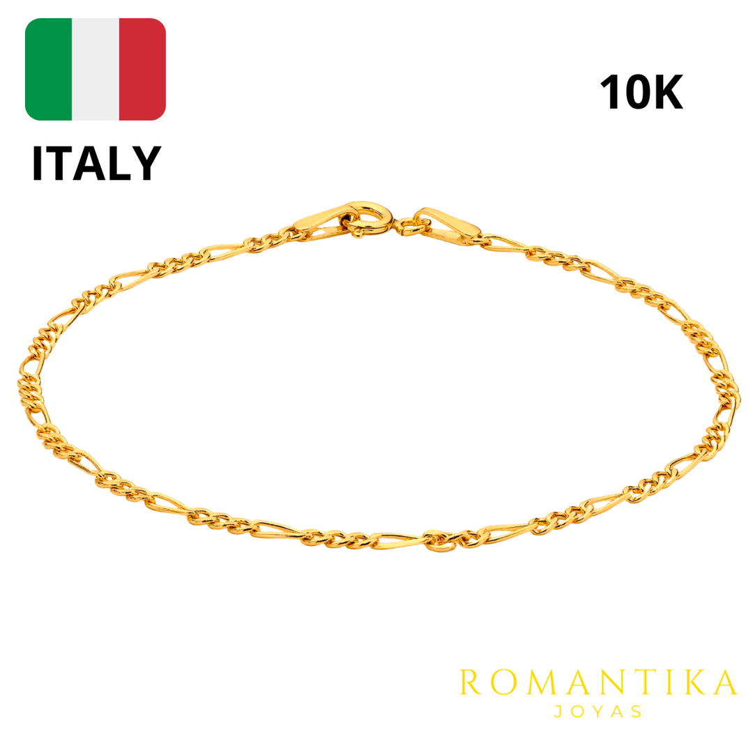 Pulsera Figaro 3x1 10k 2.8mm