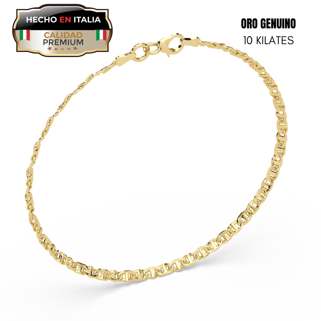 Pulsera Ancla Marinera 3mm 18cm 10k