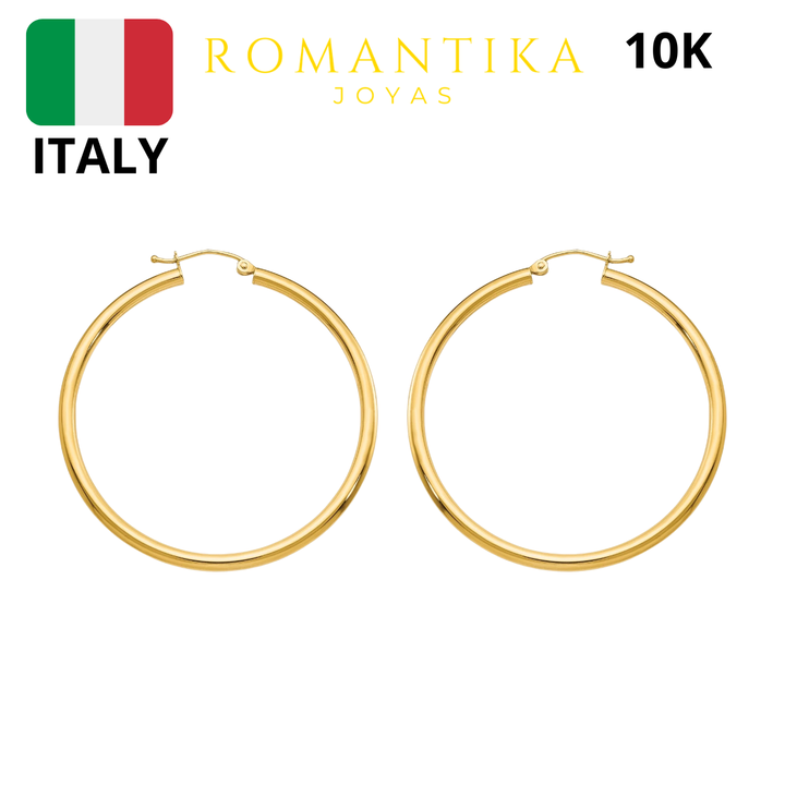 Arracada Tubular Grande 40mmx2mm 10k