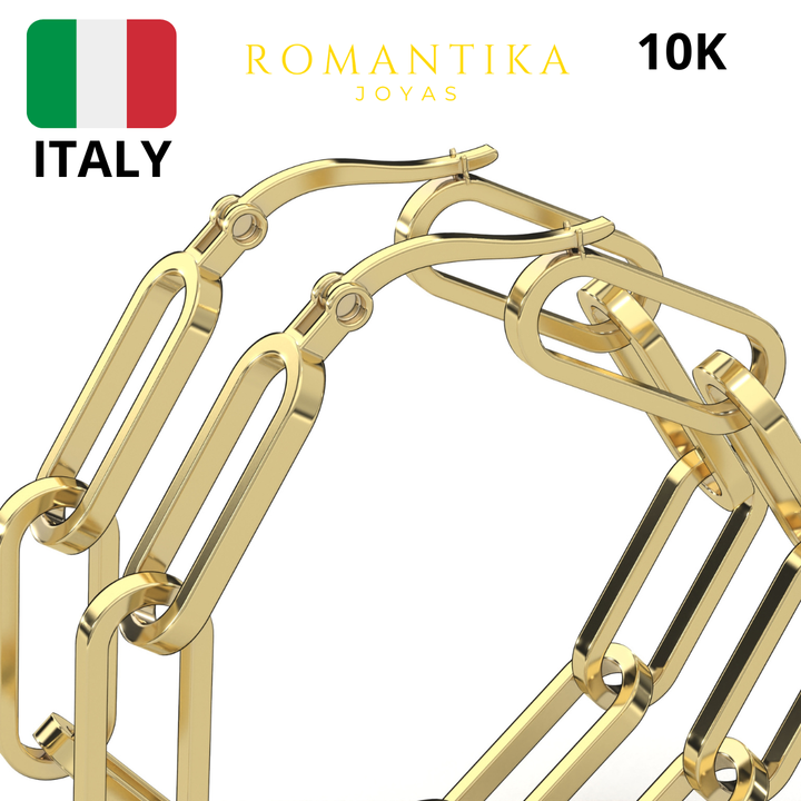 Arete Arracada Paperclip 2.5cm 10k