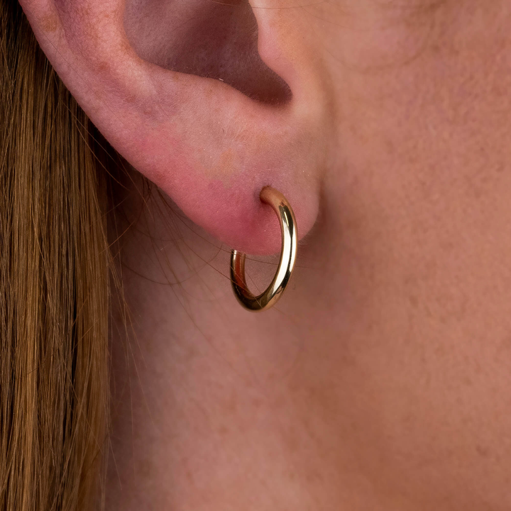 Arracada Tubular  15mm X 2mm 10k