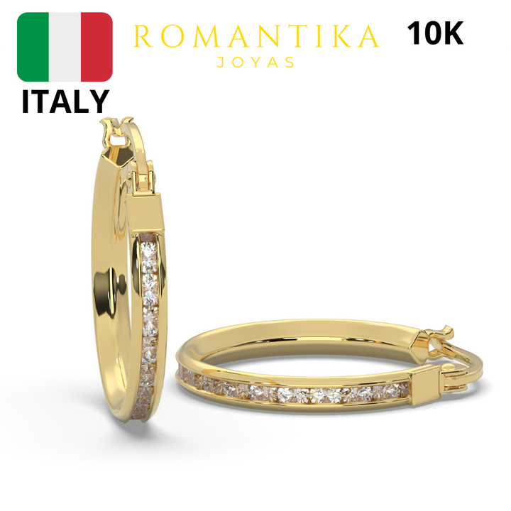 Arracada Con Zirconia 1.5mm x 2.5mm 10k