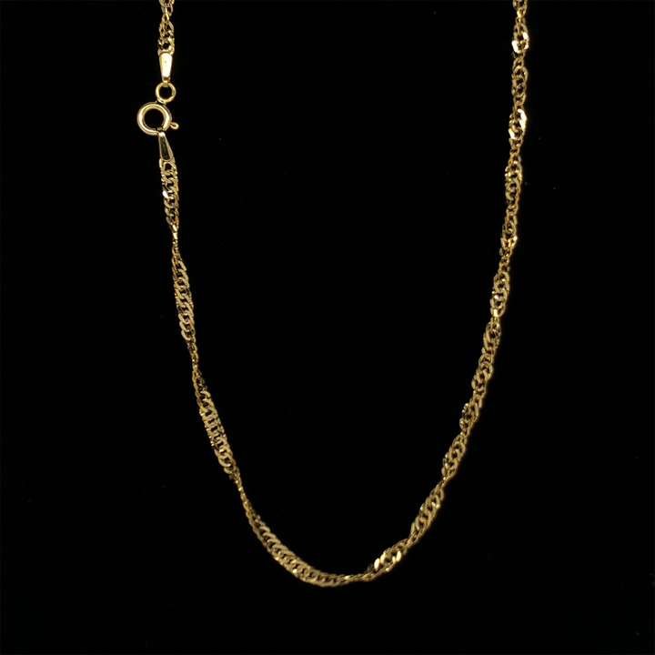 Cadena Singapur Mini Torzal 2mm 10k