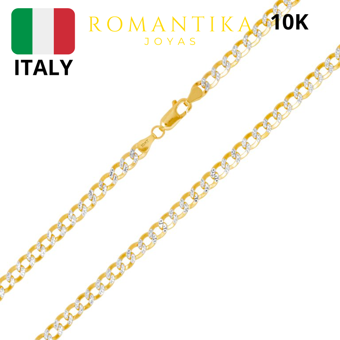 Cadena Barbada Cubana Diamantada 10k 4.5mm