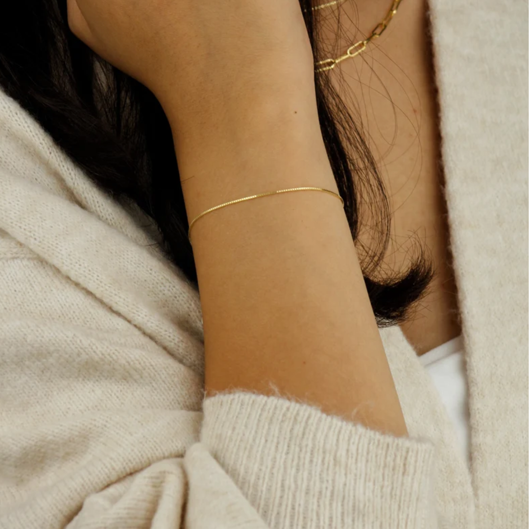 Pulsera Cubo 0.6mm 18cm 10k
