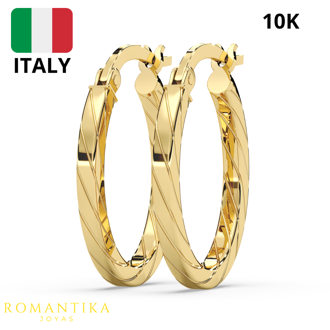 Aretes Tubular Torcido Ovalado 10k