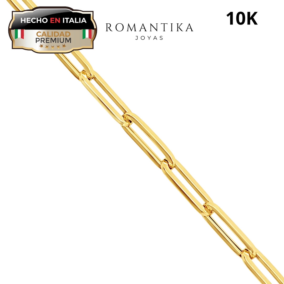 Cadena Paperclip 4mm 10k