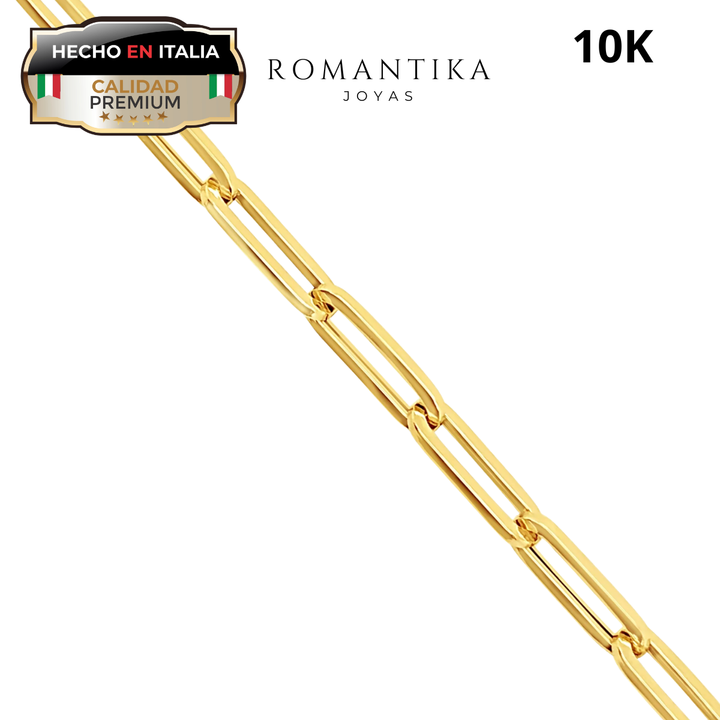 Cadena Paperclip 4mm 10k