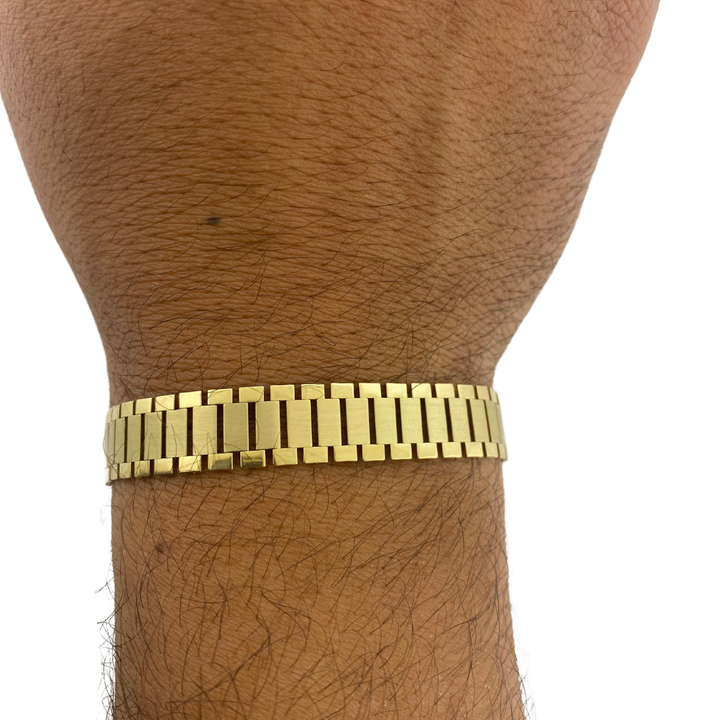 Pulsera Tejido Rolex Jubilee Oro 10k 18cm