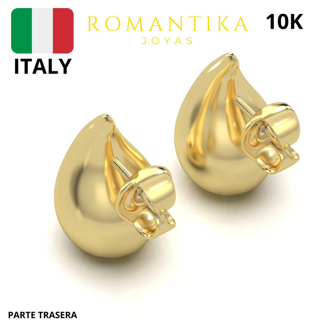 Aretes Lágrima Estilo Bottega 10k