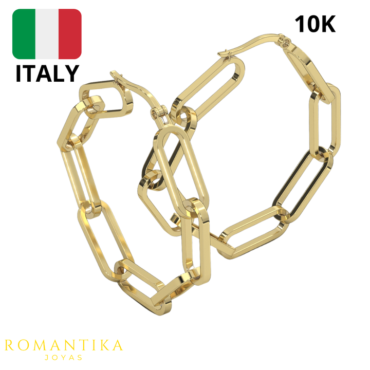 Arete Arracada Paperclip 2.5cm 10k