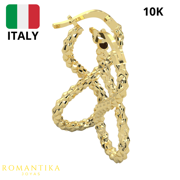 Arete Infinito Facetado Super Brillante 10k