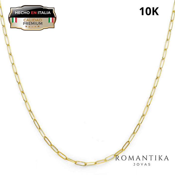 Cadena Paper Clip 2mm Oro 10K