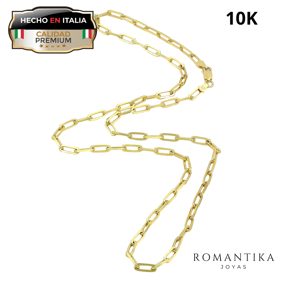 Cadena Paperclip 4mm 10k