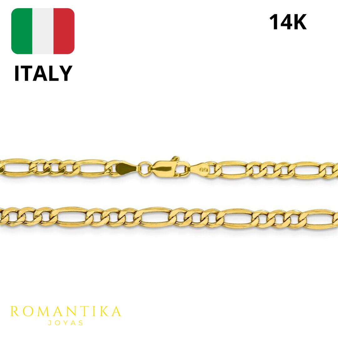 Pulsera Esclava Figaro 4.4mm 14k