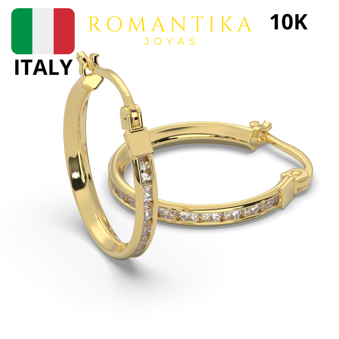 Arracada Con Zirconia 1.5mm x 2.5mm 10k