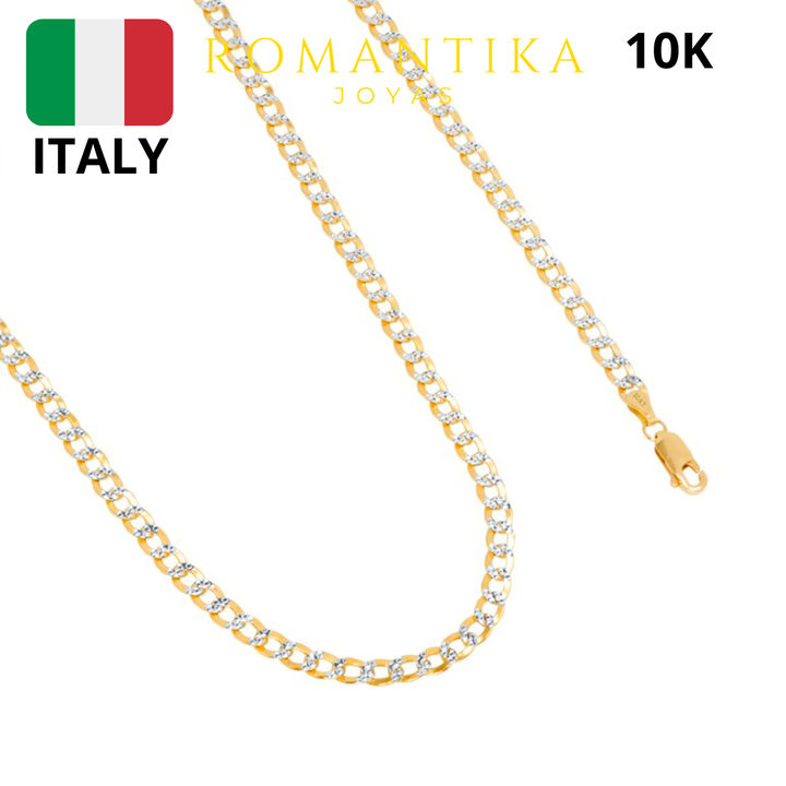 Cadena Barbada Cubana Diamantada 10k 4.5mm