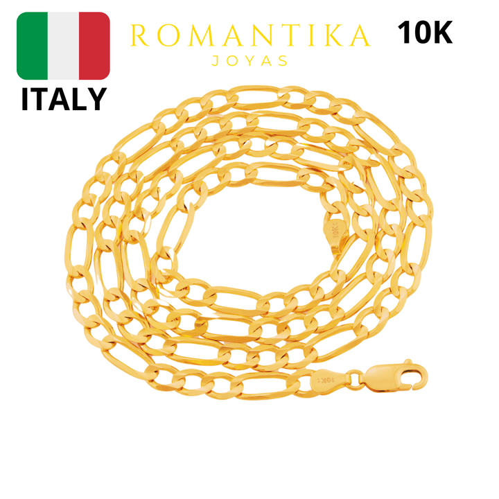 Cadena Figaro 3x1 10k Kilates 7.2mm