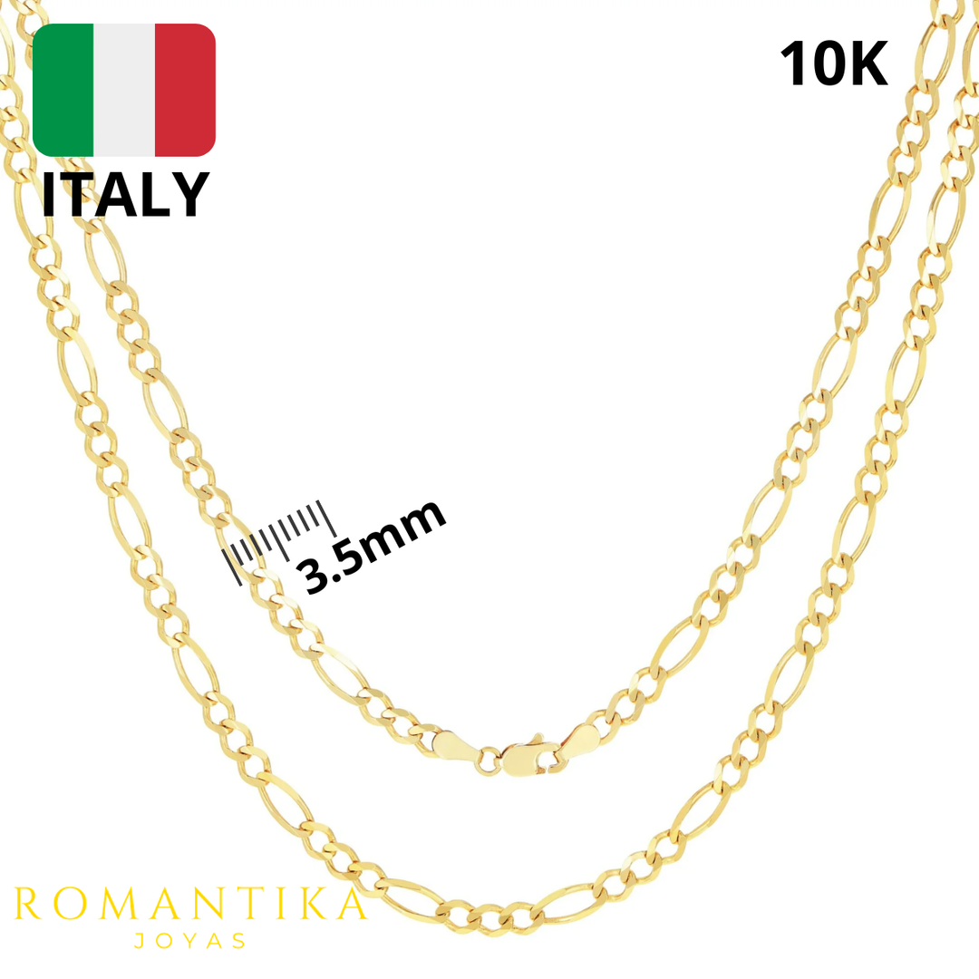 Cadena Figaro 3x1 Oro Solido 3.5mm 10k