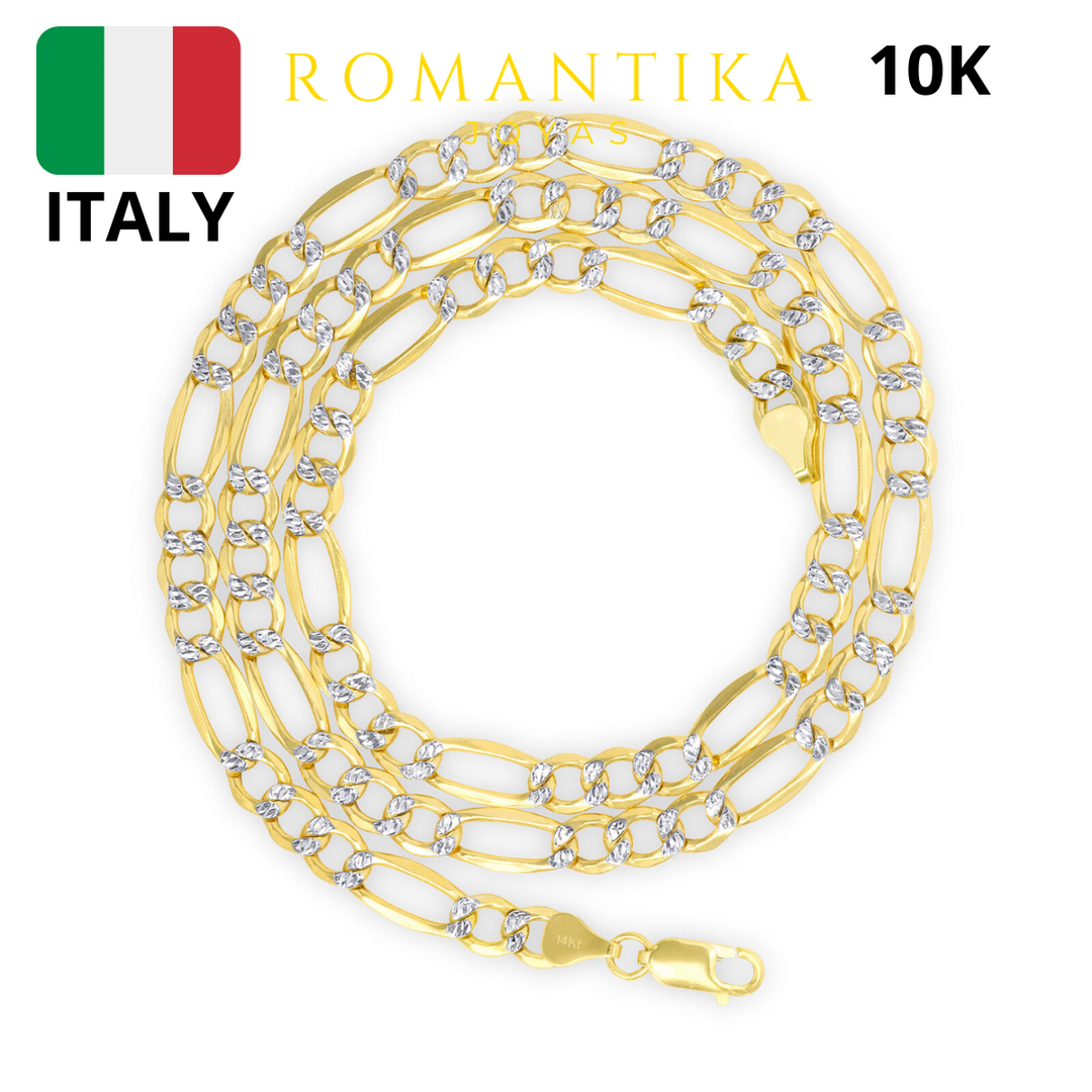 Cadena Figaro Diamantada Oro 10k