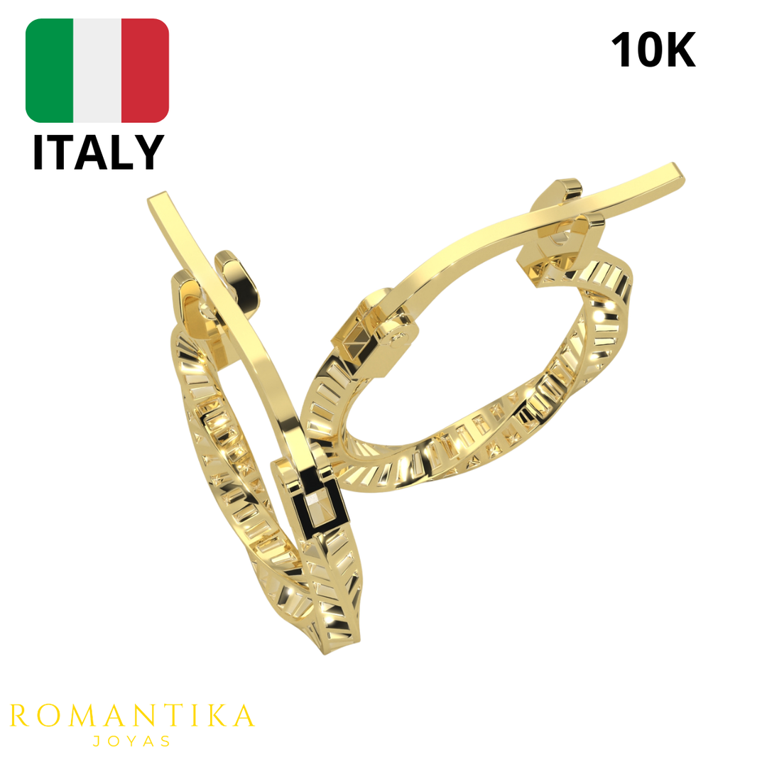 Arete Torcido Facetado 10k