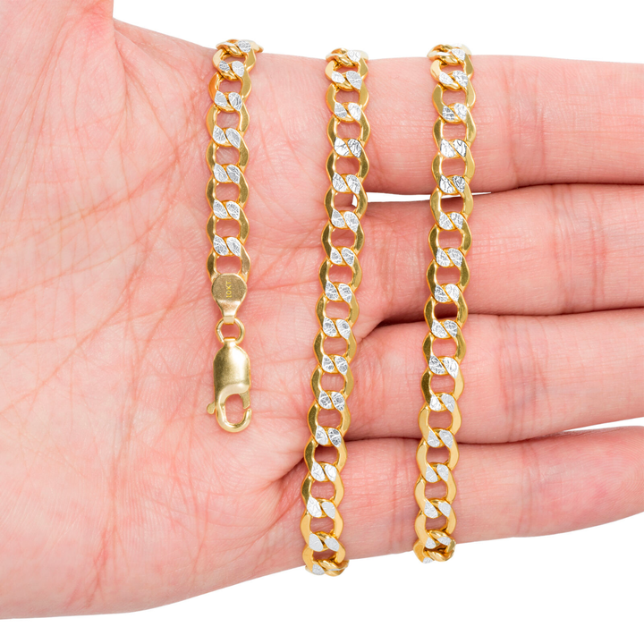 Pulsera Barbada Diamantada 21cm 6.5mm 10k