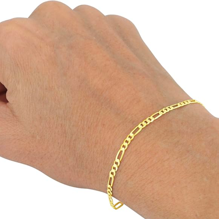 Pulsera Figaro 3x1 10k 2.8mm