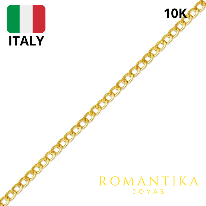 Cadena Barbada Cubana 10k  2.2mm
