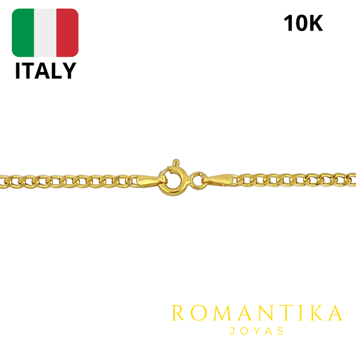 Cadena Barbada Cubana 10k  2.2mm