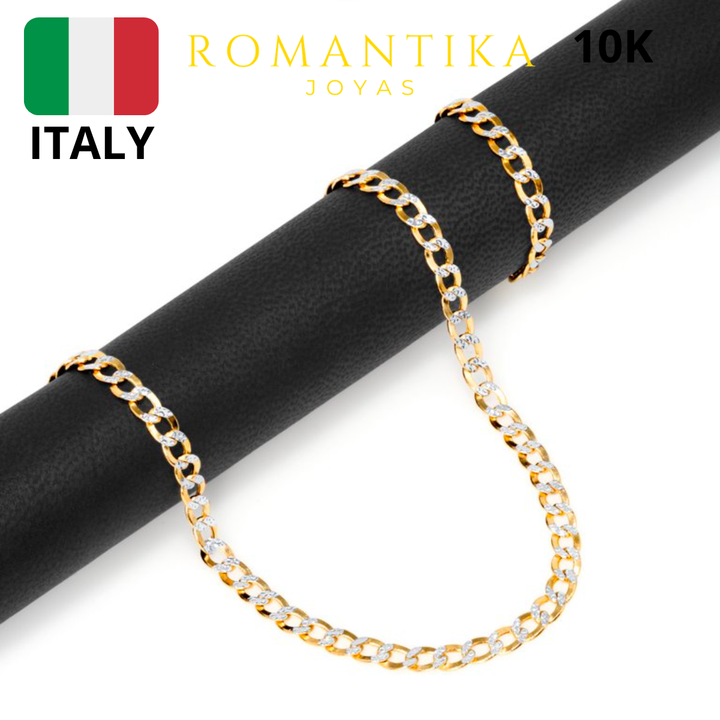 Cadena Barbada Cubana Diamantada 10k 4.5mm