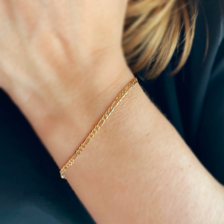 Pulsera Figaro 3x1 10k 2.8mm