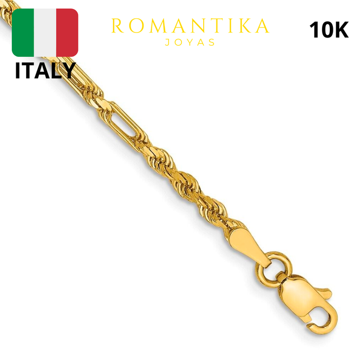 Cadena Milano Figaro Torzal 10k 2.5mm