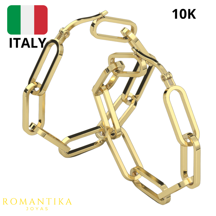 Arete Arracada Paperclip 2.5cm 10k