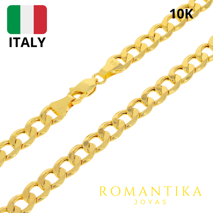 Cadena Barbada Cubana 10k 6.9mm