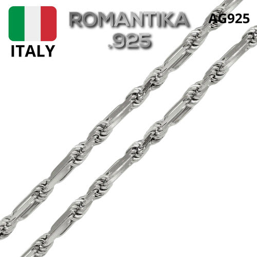 Cadena Milano Figaro Torzal Plata .925 6mm Italiano