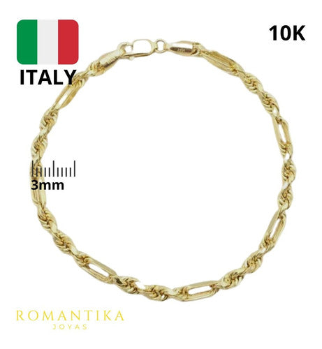 Pulsera Figaro Torzal Milano 3mm