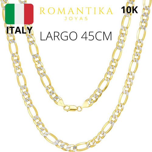 Cadena Figaro 3x1 Diamantada 4mm