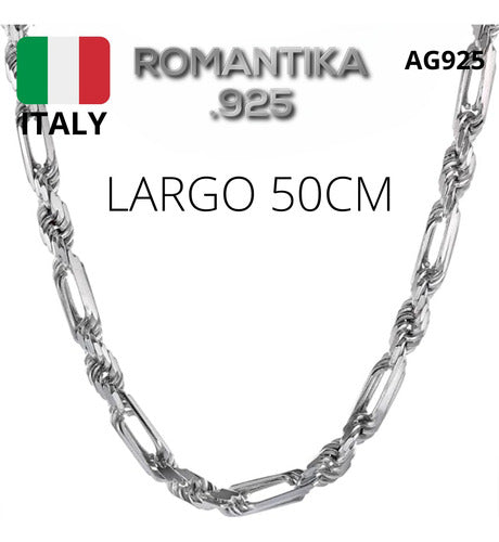 Cadena Milano Figaro Torzal Plata .925 6mm Italiano